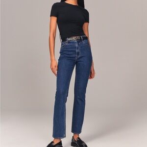A&F the ankle straight ultra high rise
